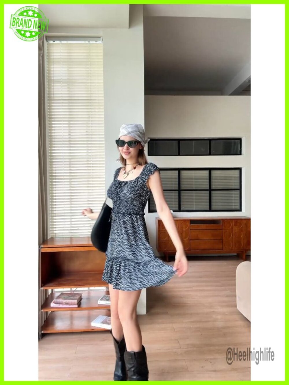 Polyester Ruffle Sleeve Sweetheart Mini Dress - Summer Casual Boho - Picture 7 of 7